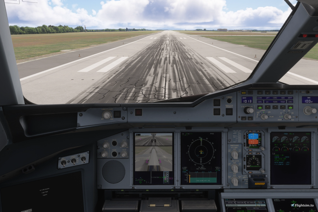 Taxi Cam nose-wheel camera on the Airbus A350 PFD in MSFS 2024